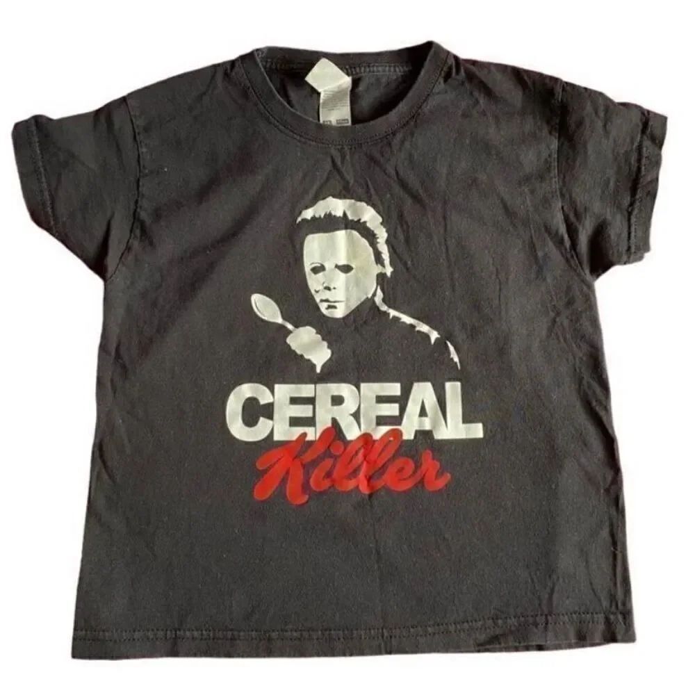 Michael Myers Fruit of the Loom cereal unisex kuds Halloween T-shirt, S/5/6